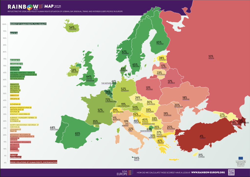 European LGBTQ map